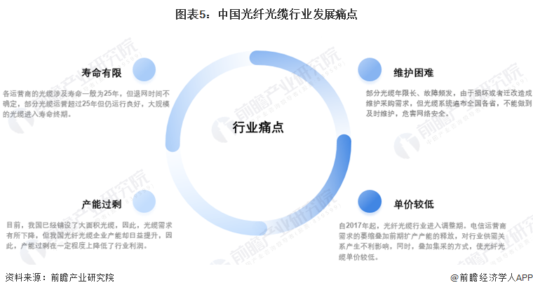 图表5：中国光纤光缆行业发展痛点