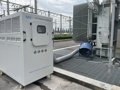 武汉南瑞研制的主变冷凝智能装置正在武汉德胜堂220kV变电站运行